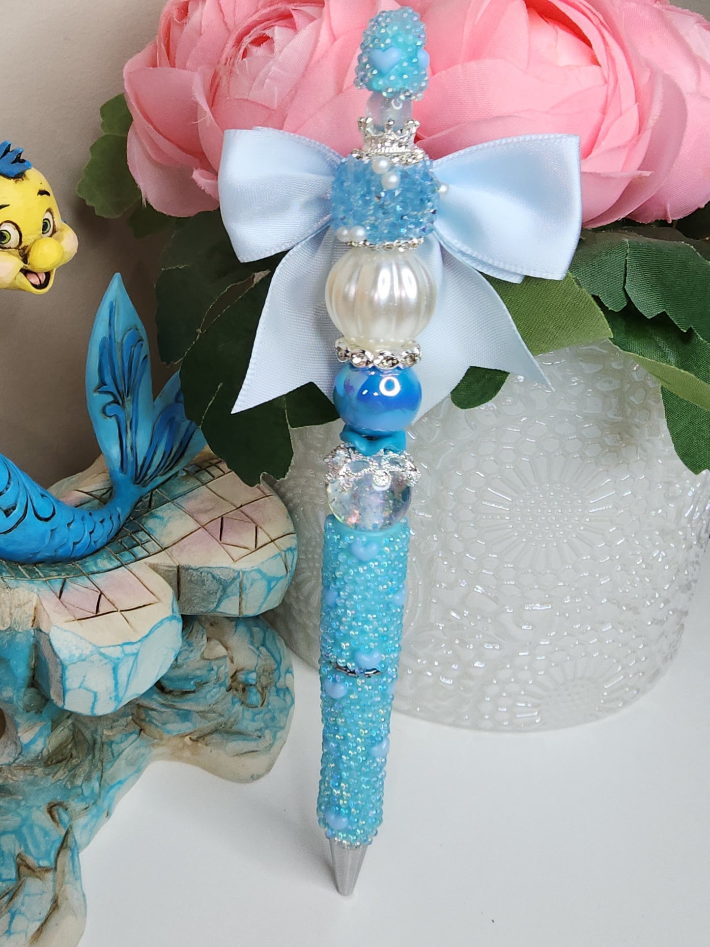 Blue Bow Heart Pen