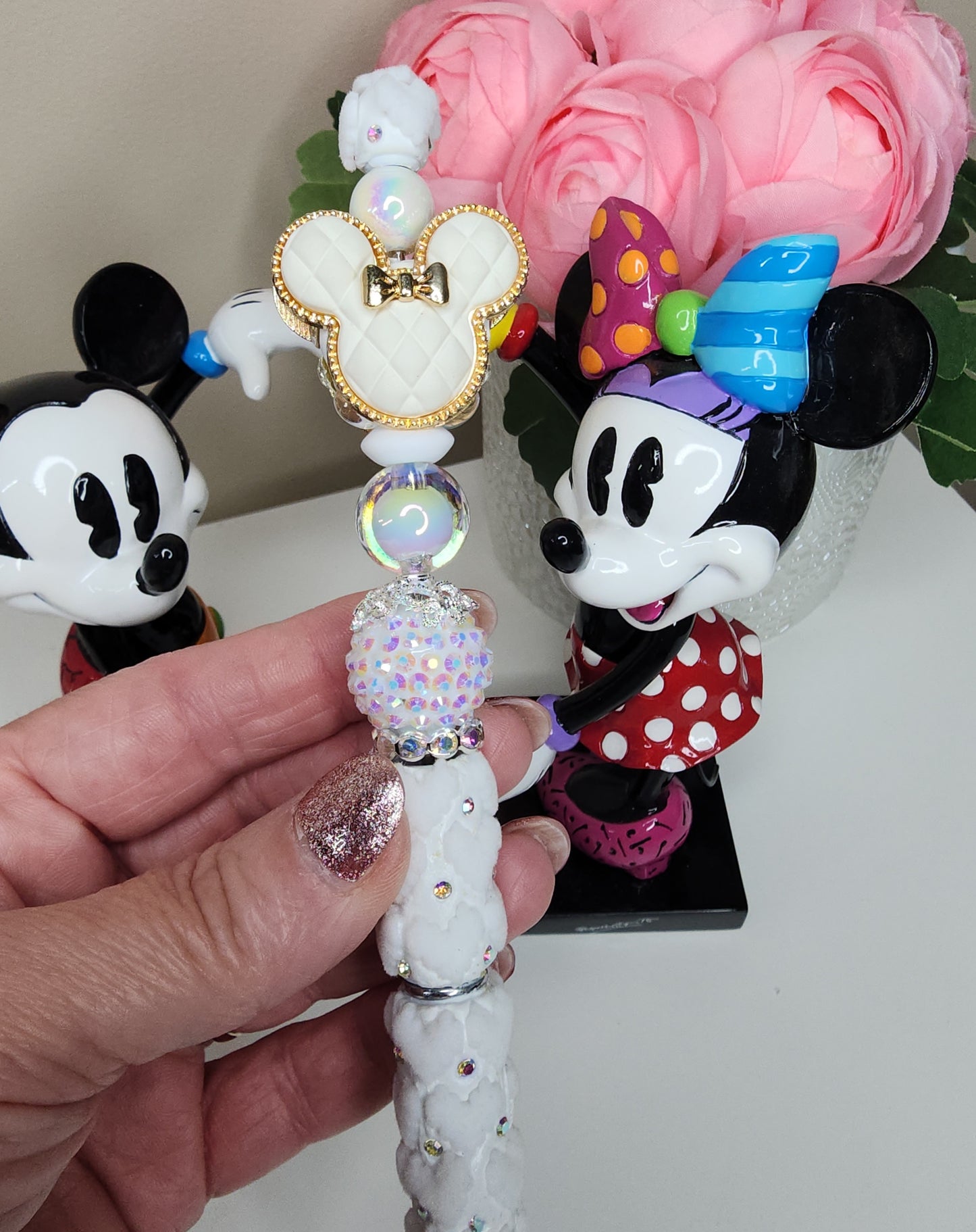 White Minnie Heart Pen