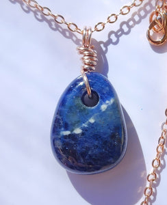 Sodalite 18 Inch Rose Gold Necklace(64)
