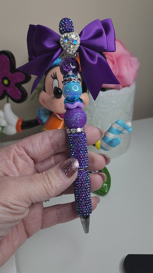 Purple Rhinestone Pen