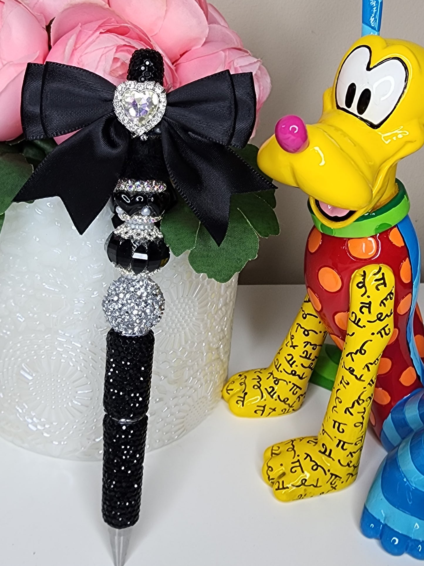 Black Bow Rhinestone Pen