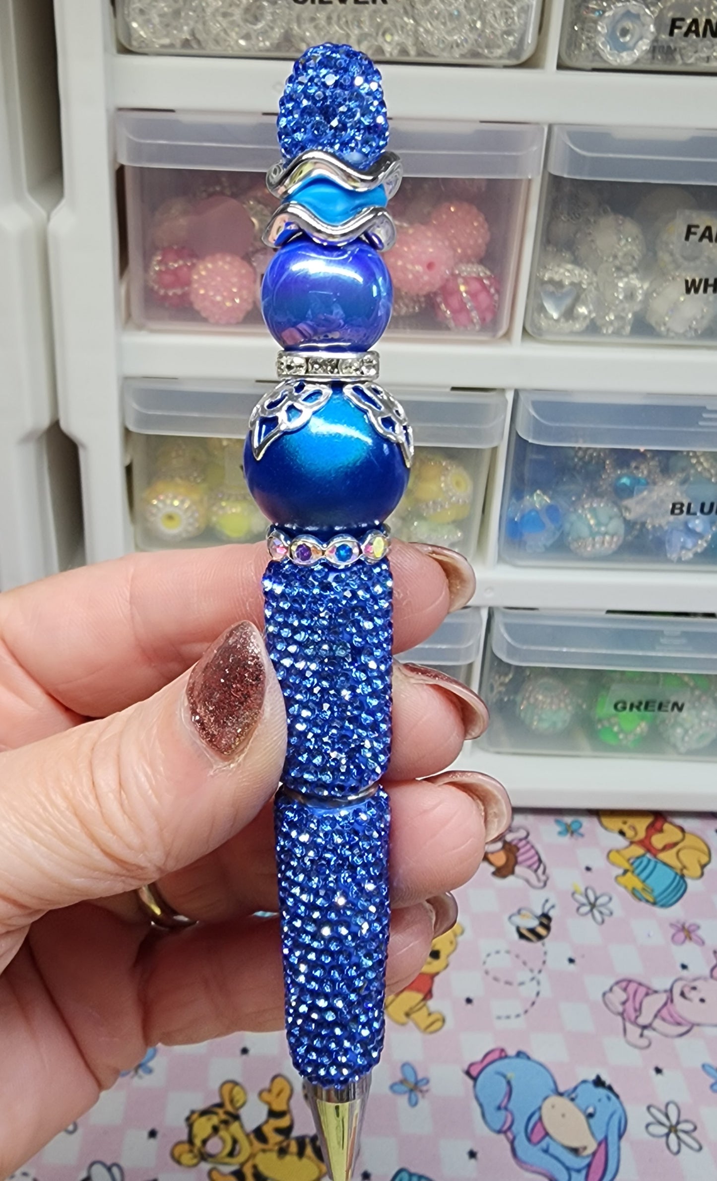 Blue Rhinestone Pen