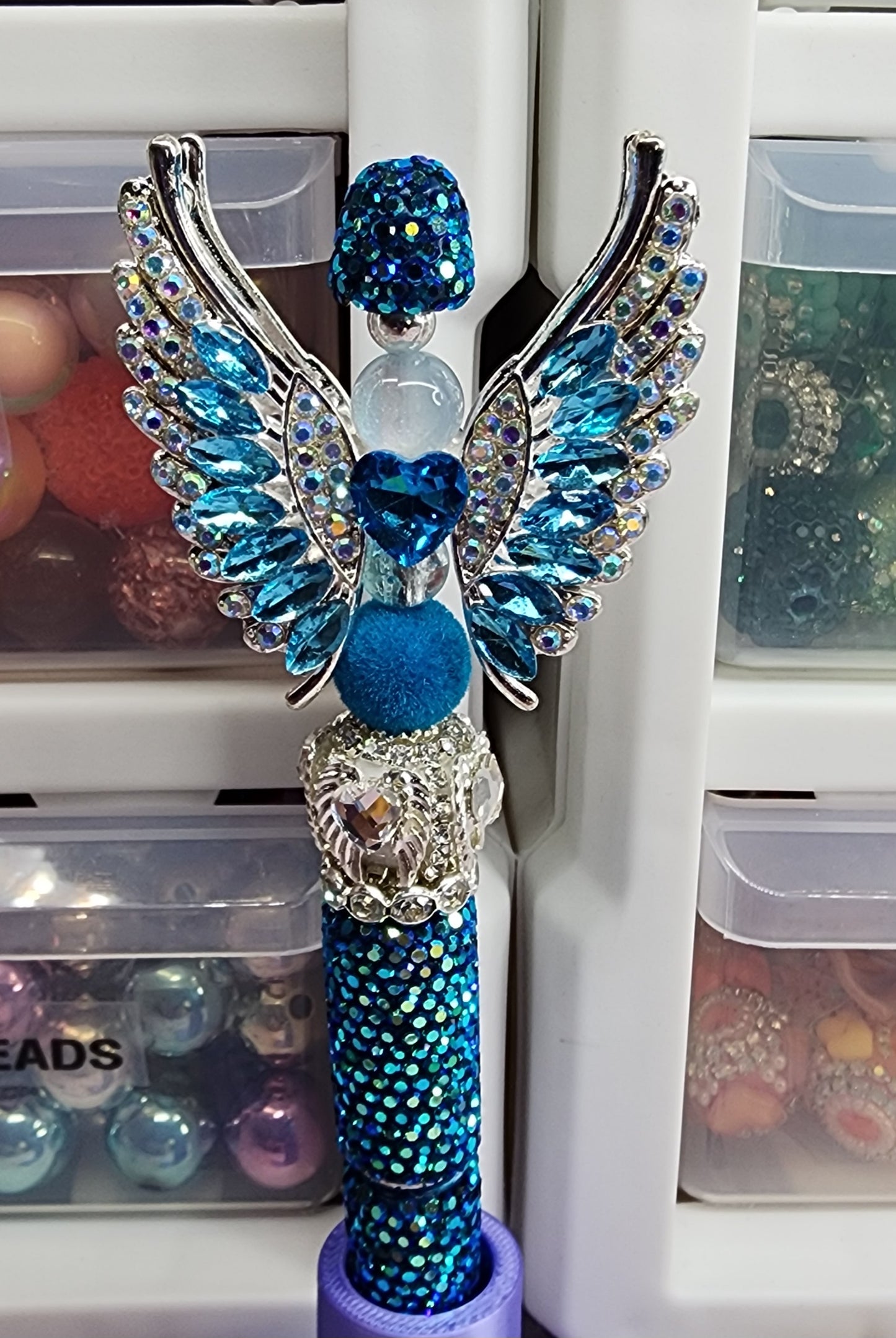 Blue Angel Rhinestone Pen