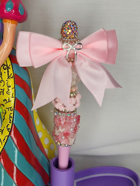 Pink Butterfly Bow Pen