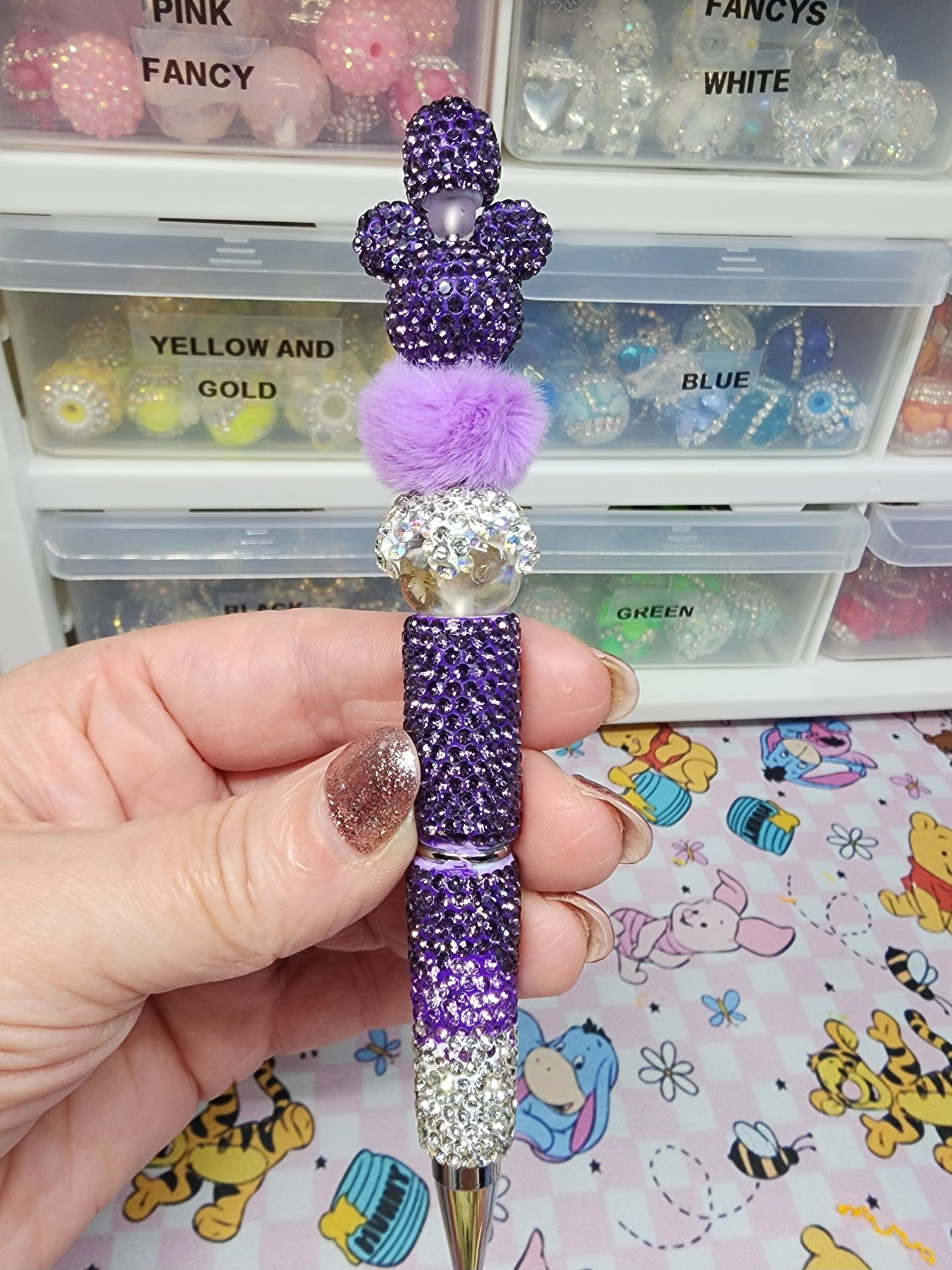 Purple Blingy Minnie Rhinestone Pen