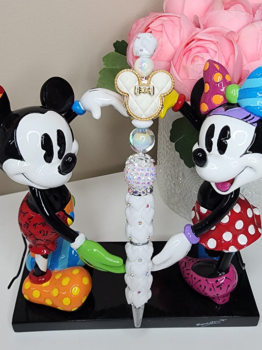 White Minnie Heart Pen