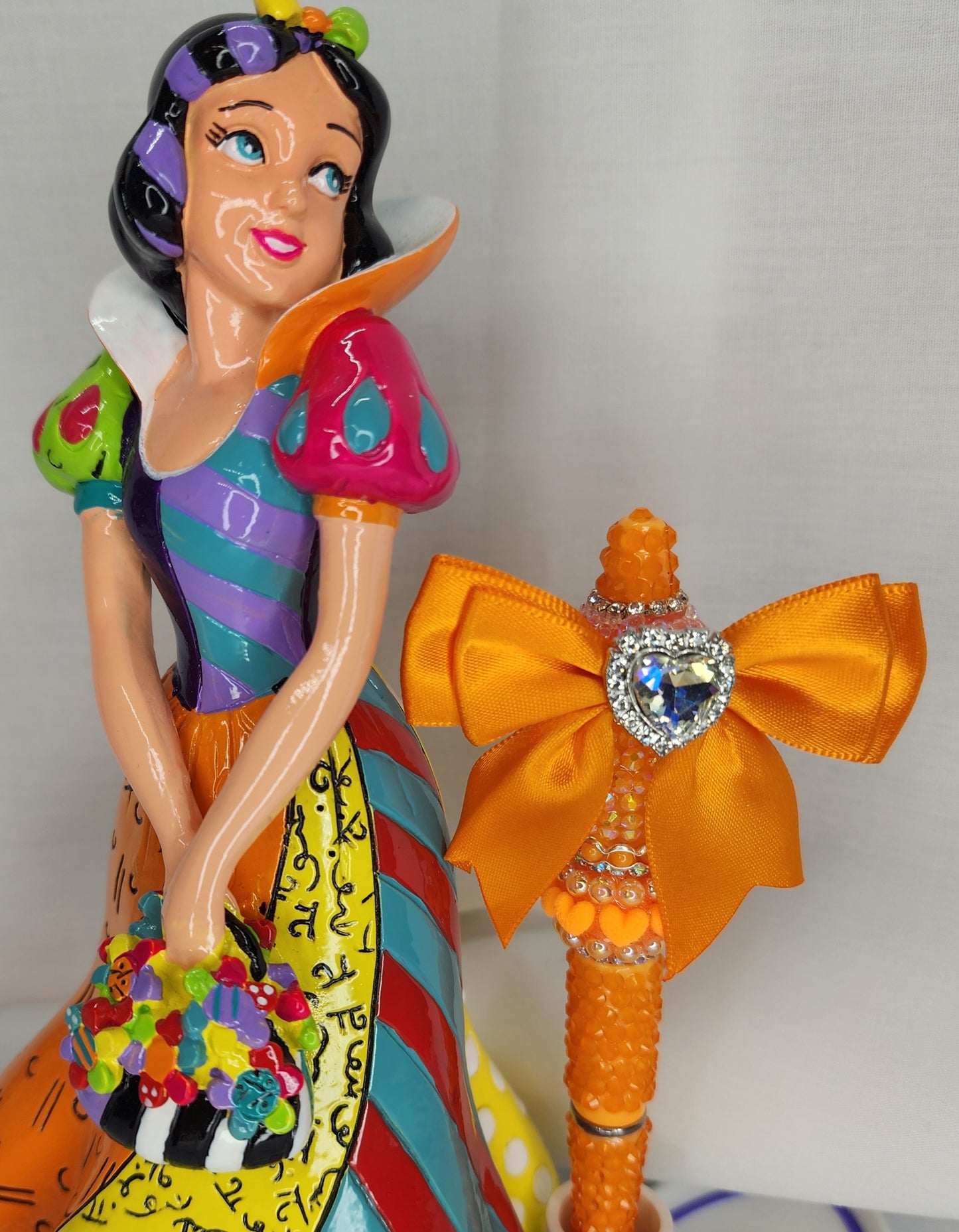 Orange Bow Rhinestone Pen