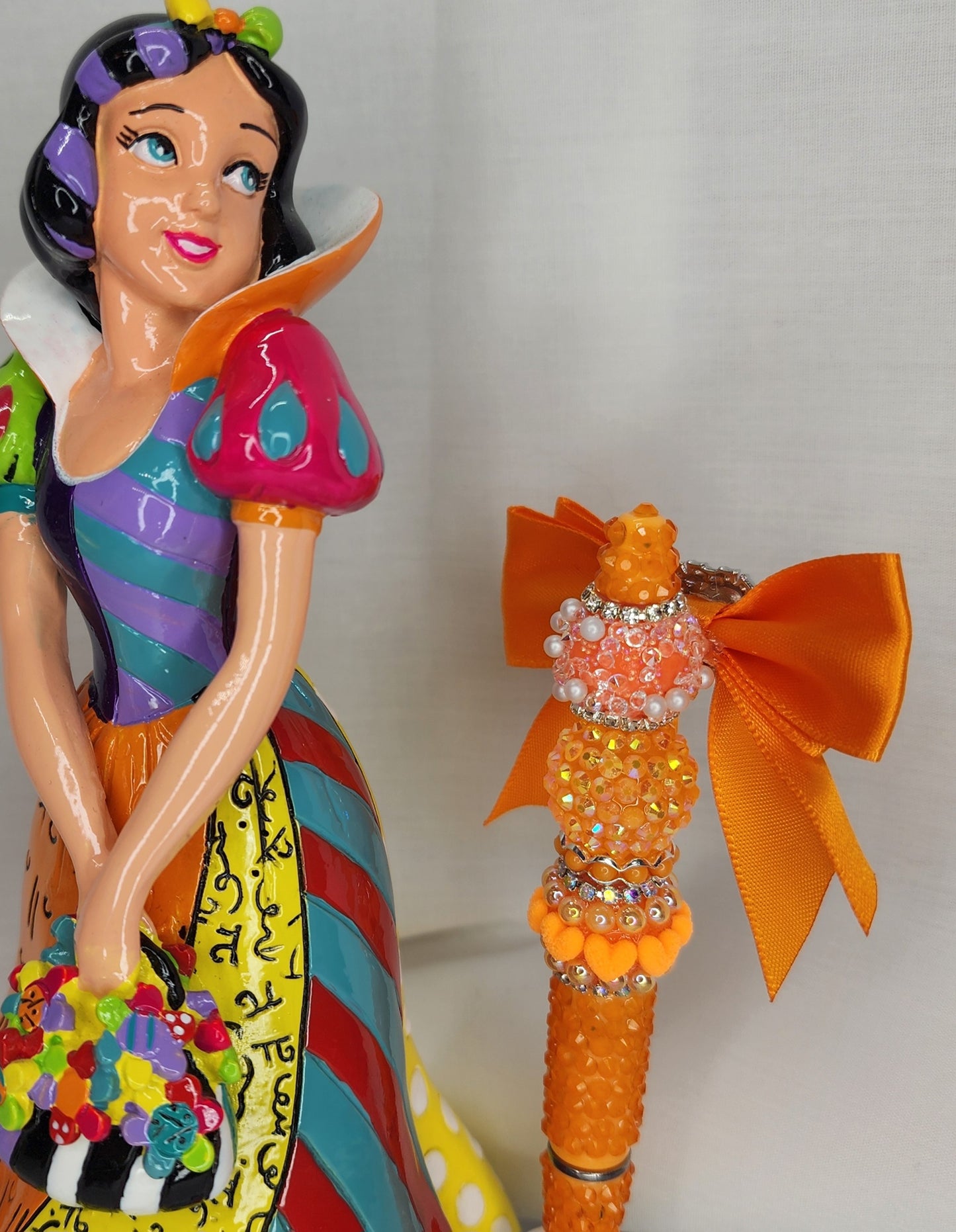 Orange Bow Rhinestone Pen