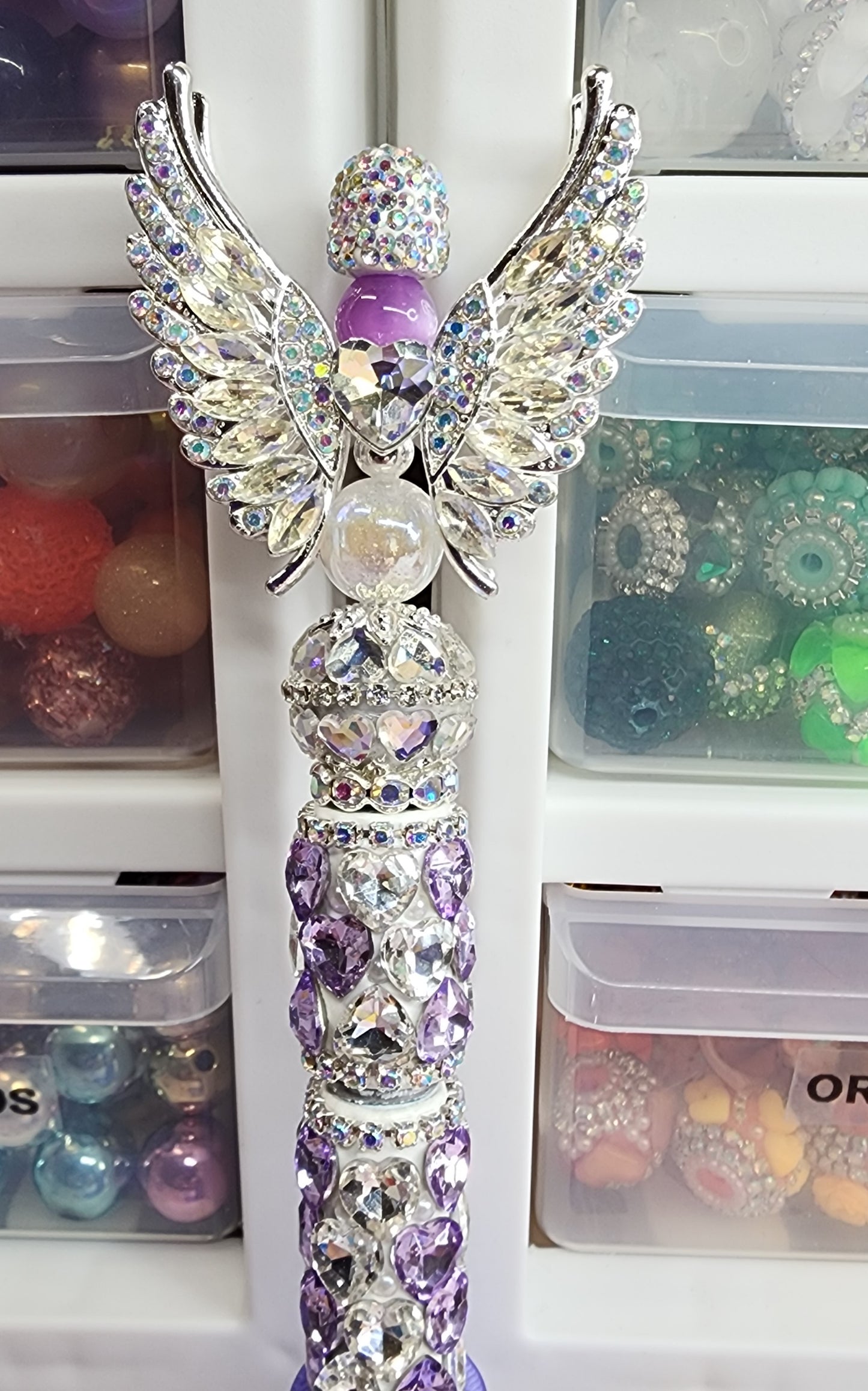 Clear Angel Double Hearts Pen