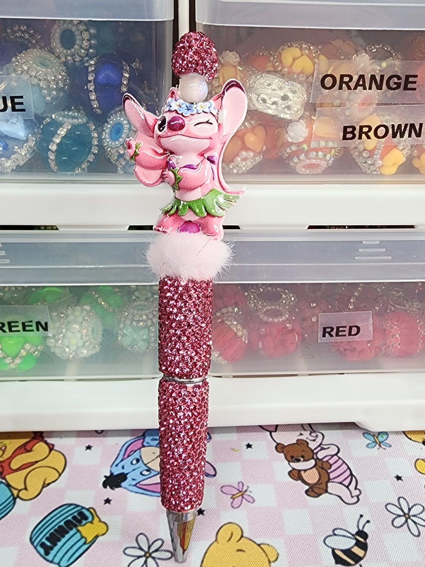 Angel Pink Rhinestone Pen